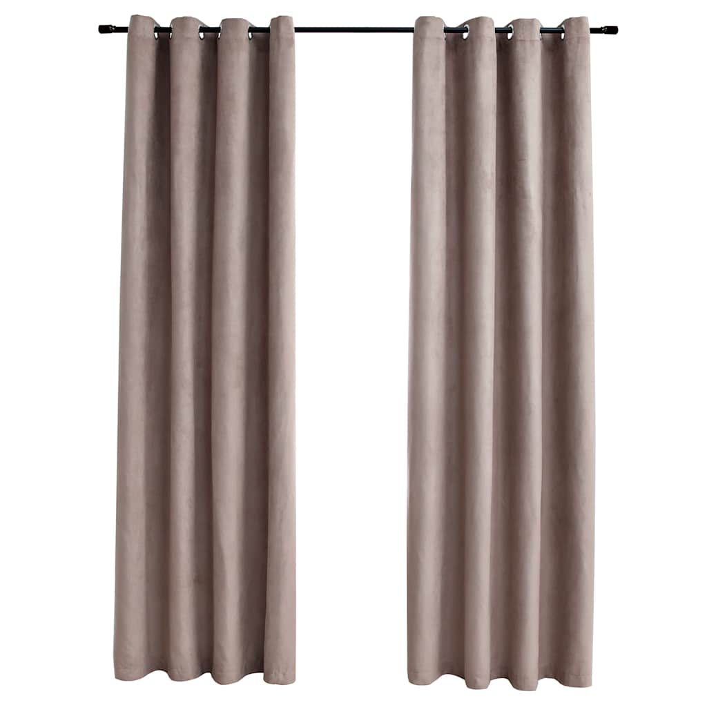 Tende Oscuranti con Anelli Metallo 2pz Grigio Talpa 140x245 cm