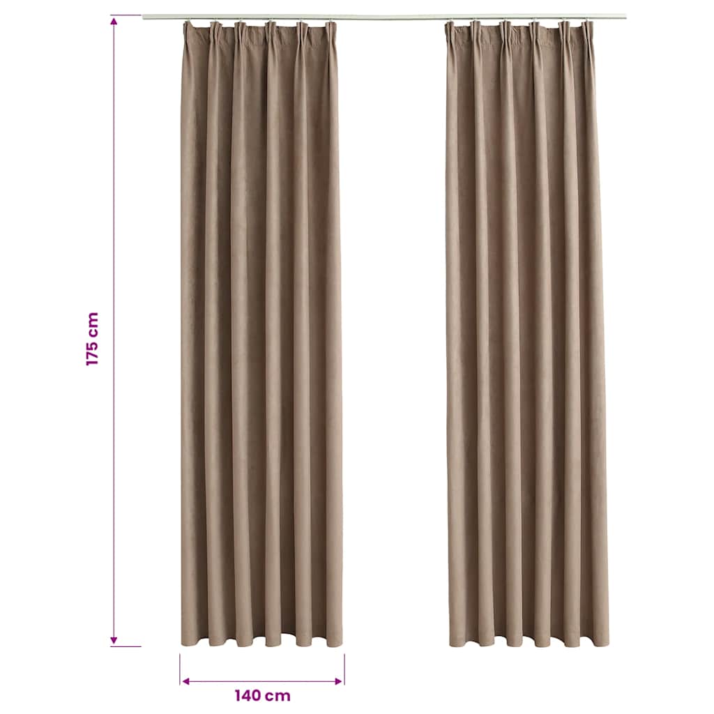 Tende Oscuranti con Ganci 2 pz Grigio Talpa 140x175 cm