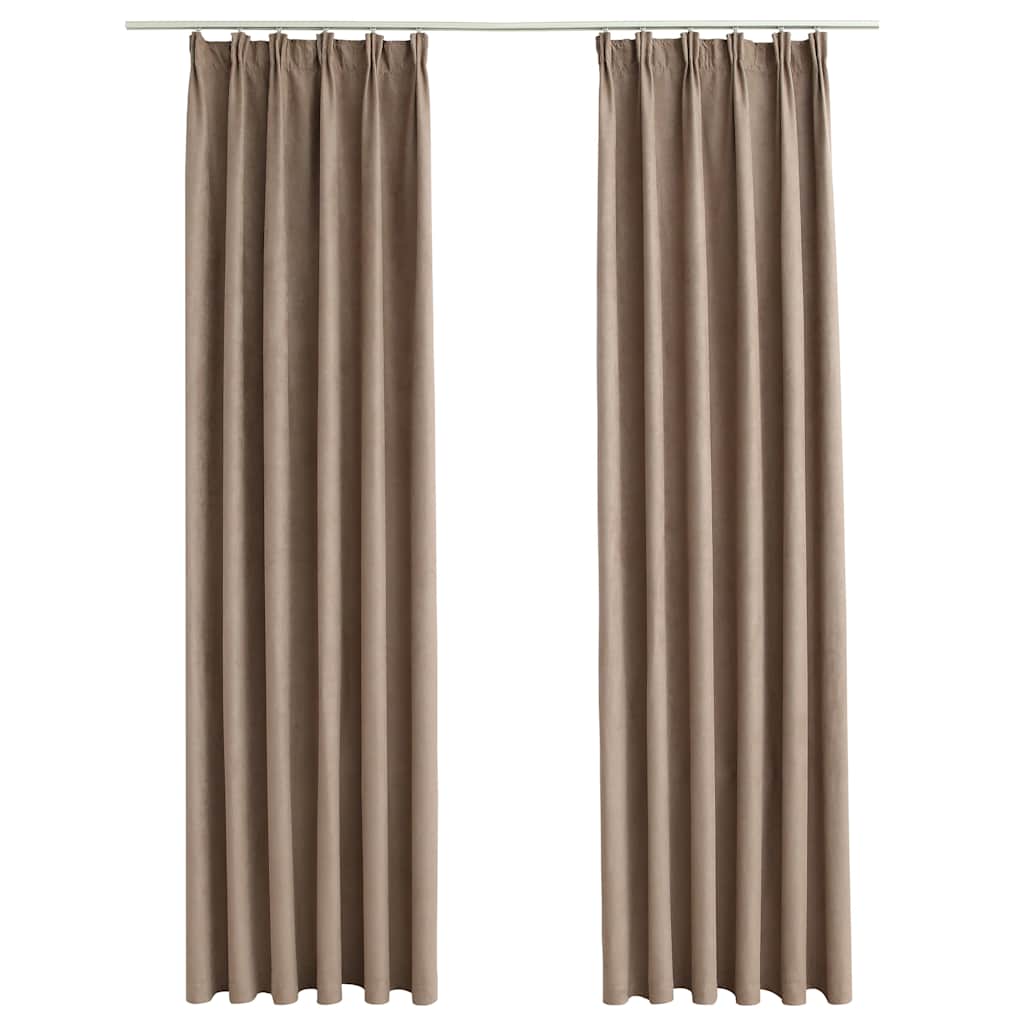 Tende Oscuranti con Ganci 2 pz Grigio Talpa 140x245 cm