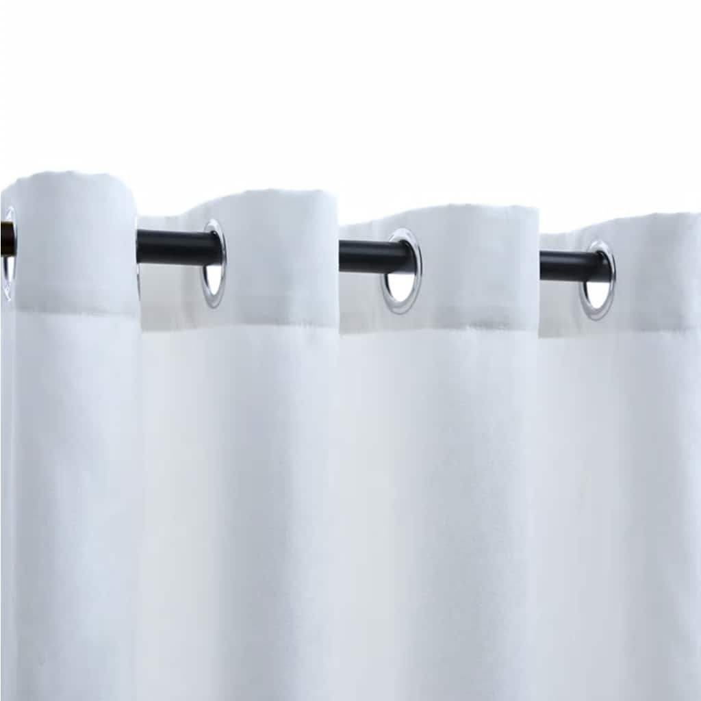 Tende Oscuranti con Anelli in Metallo 2 pz Avorio 140x175cm