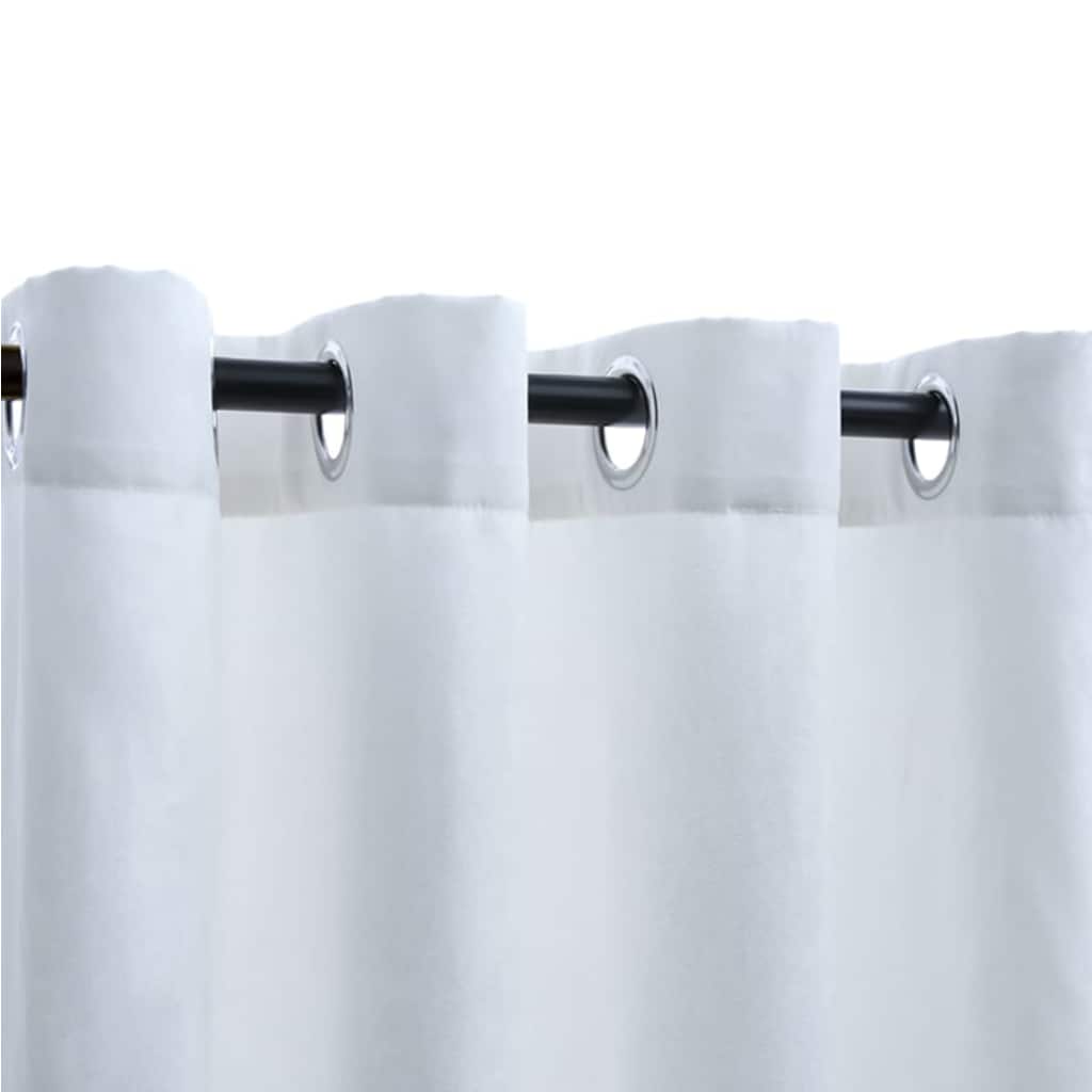 Tende Oscuranti con Anelli in Metallo 2 pz Avorio 140x225 cm