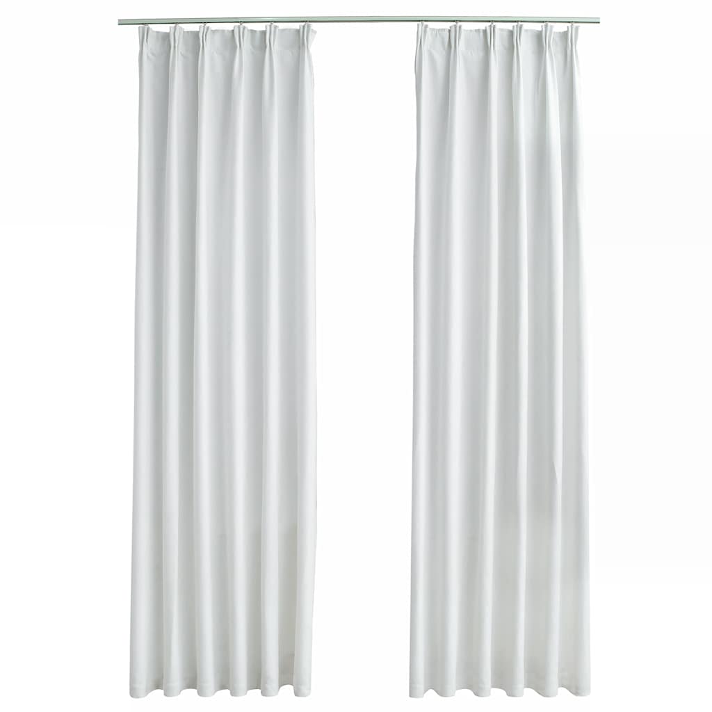 Tende Oscuranti con Ganci 2 pz Avorio 140x225 cm