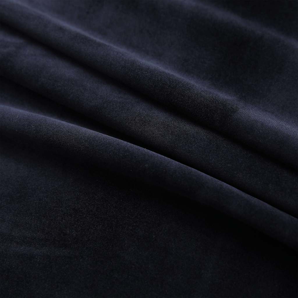 Tenda Oscurante con Anelli in Metallo Velluto Nera 290x245 cm
