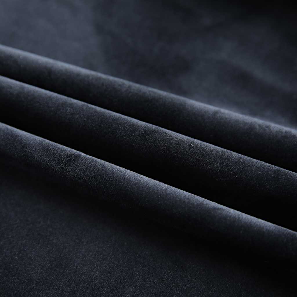 Tende Oscuranti con Ganci 2 pz Nere in Velluto 140x175 cm