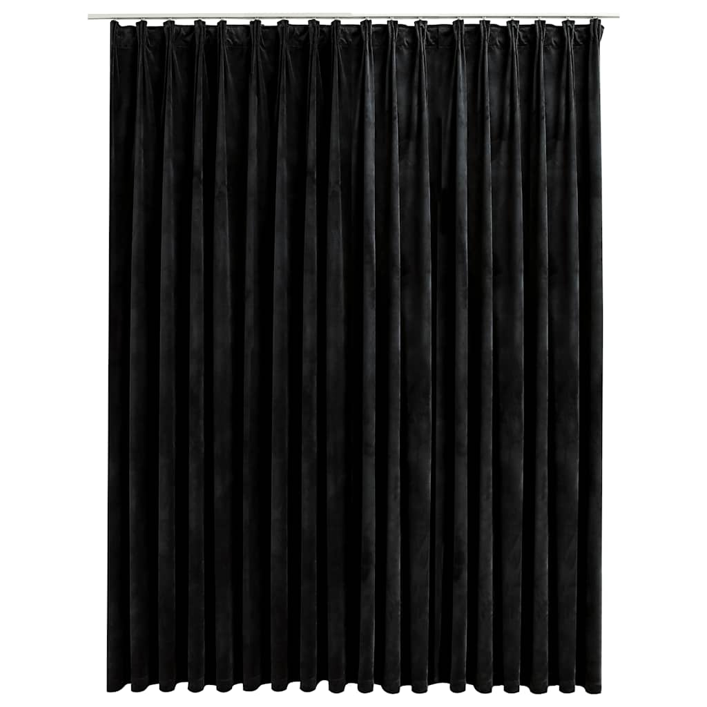Tenda Oscurante con Ganci Nera in Velluto 290x245 cm