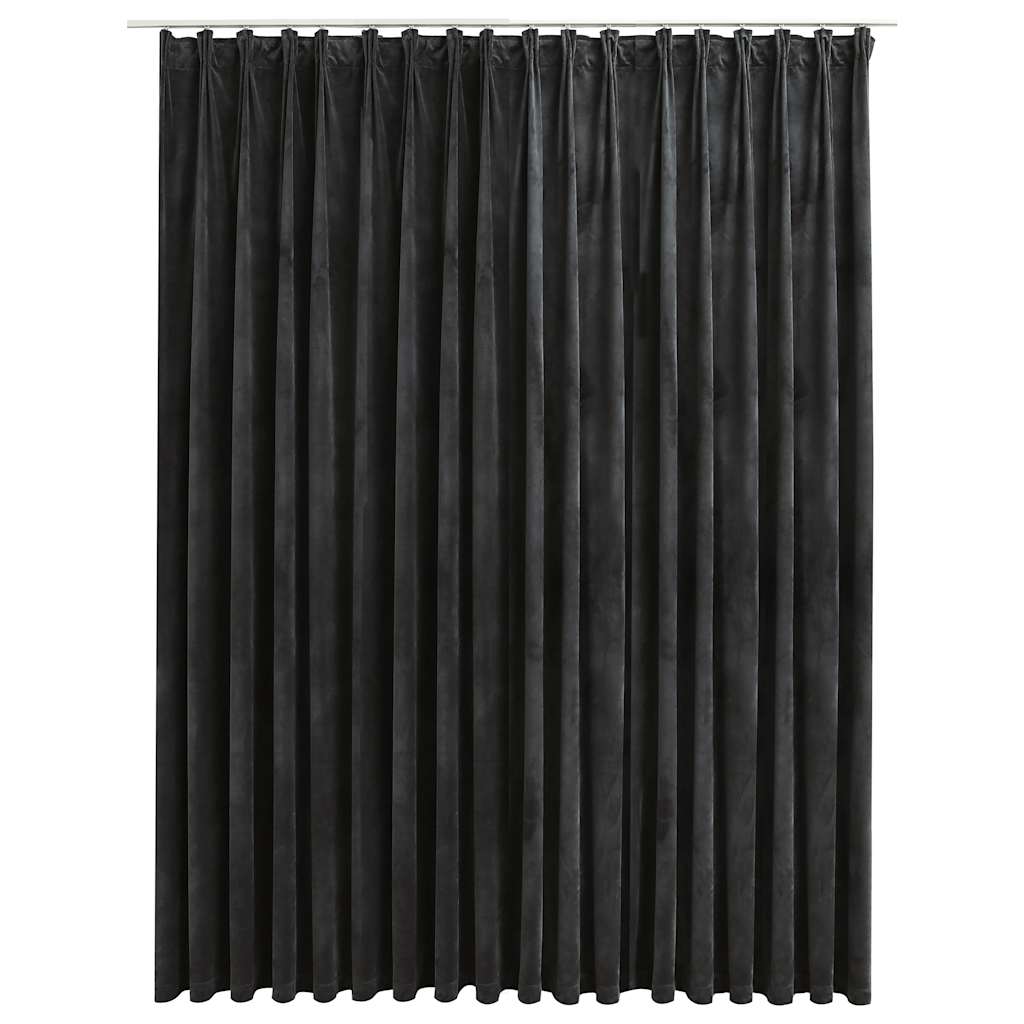 Tenda Oscurante con Ganci in Velluto Antracite 290x245 cm