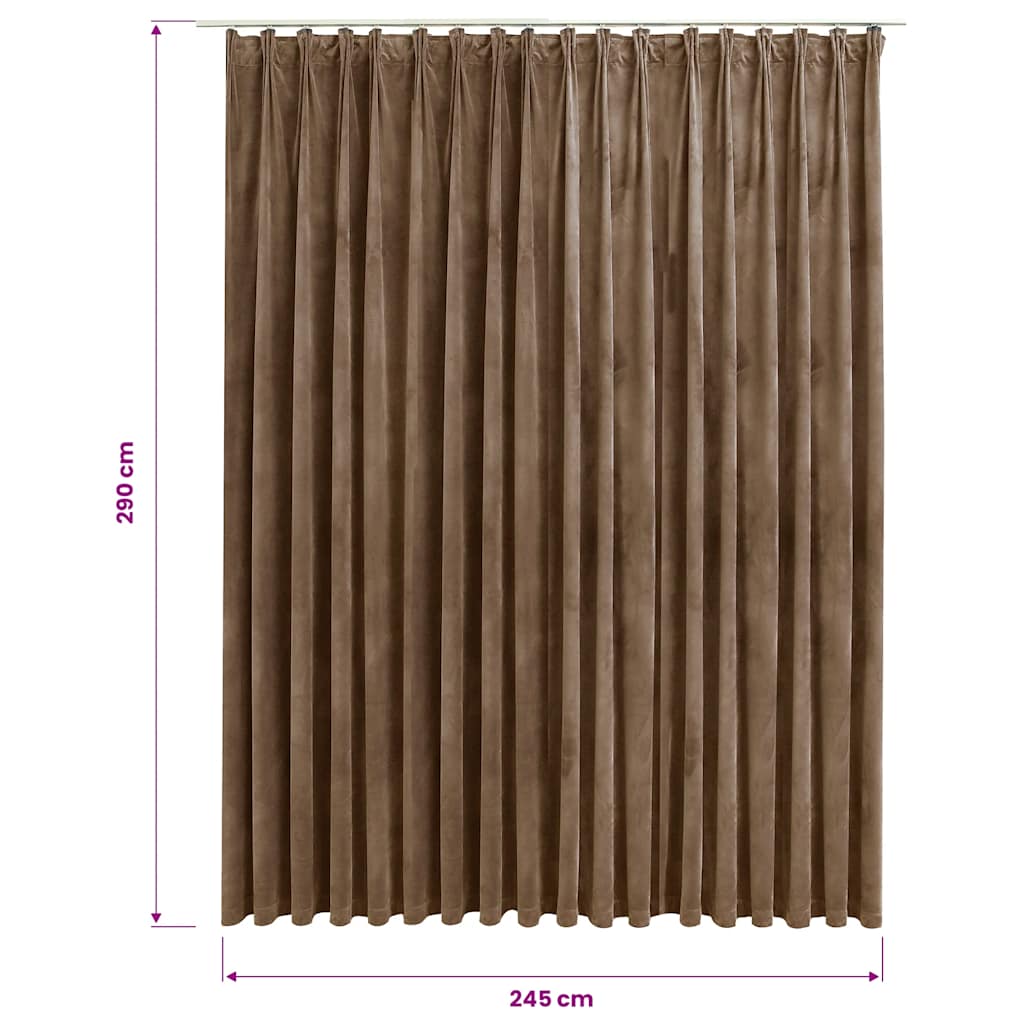 Tenda Oscurante con Ganci Beige in Velluto 290x245 cm