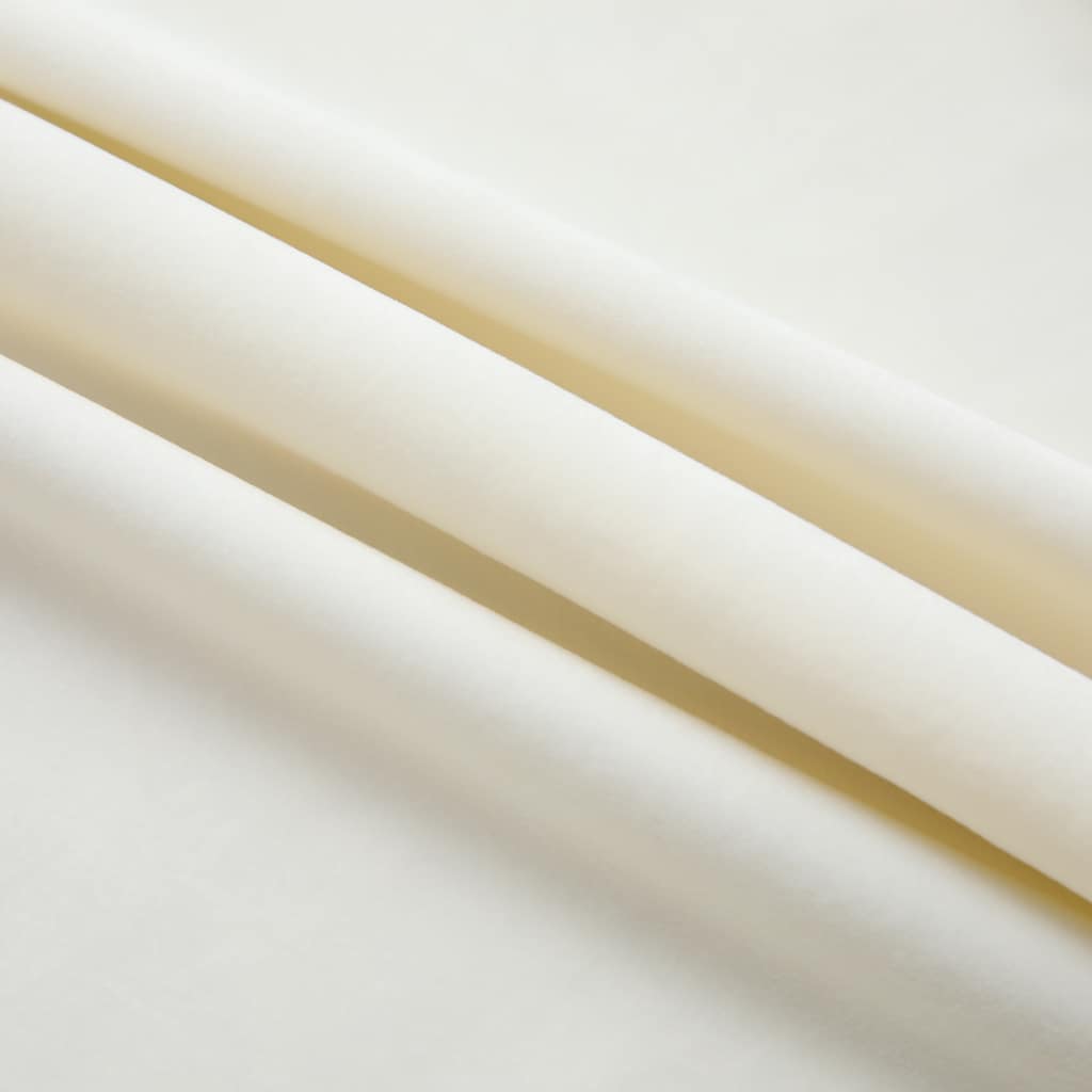 Tende Oscuranti con Ganci 2 pz Crema in Velluto 140x225 cm