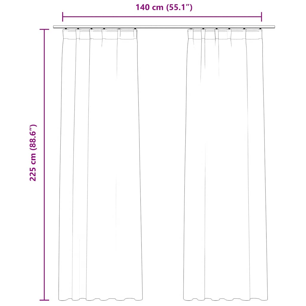 Tende Oscuranti con Ganci 2 pz Rosa Antico in Velluto 140x225cm