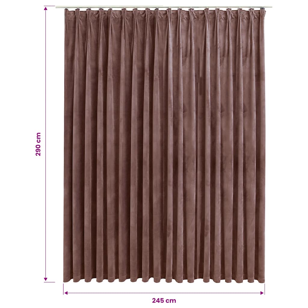 Tenda Oscurante con Ganci Velluto Rosa Antico 290x245 cm