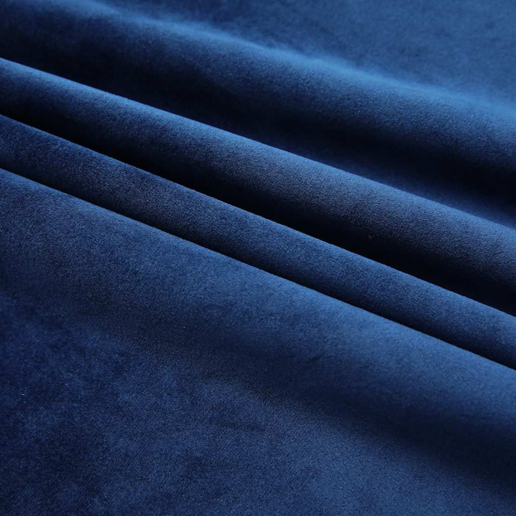 Tende Oscuranti con Ganci 2 pz Blu Scuro in Velluto 140x245 cm