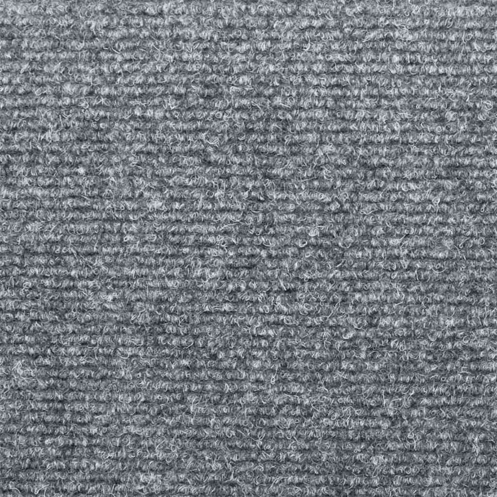 Tappetini per scale autoadesivi 15 pz 65x21x4 cm Grigio chiaro bordo rettangolare