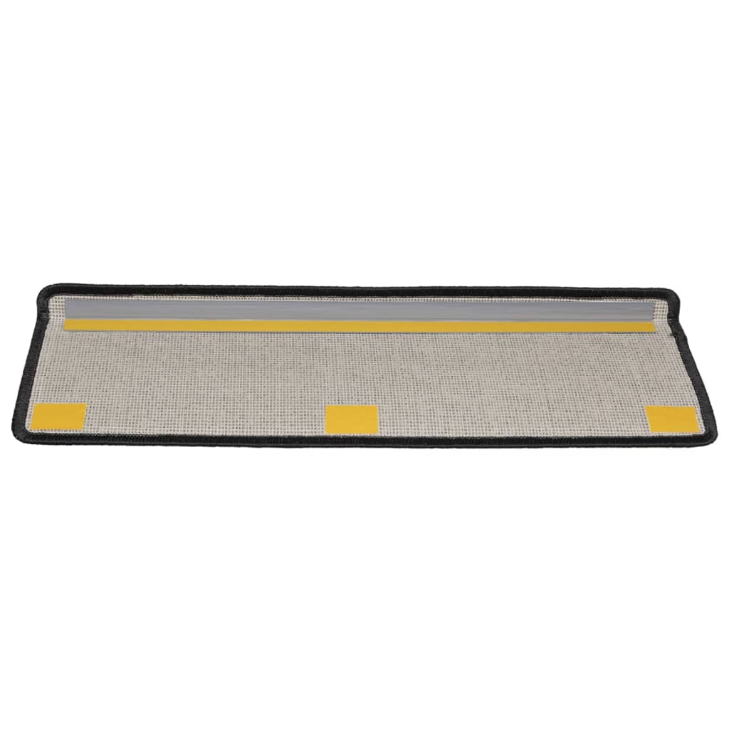 Tappetini per scale 15 pz 65x21x4 cm Antracite Bordo rettangolare