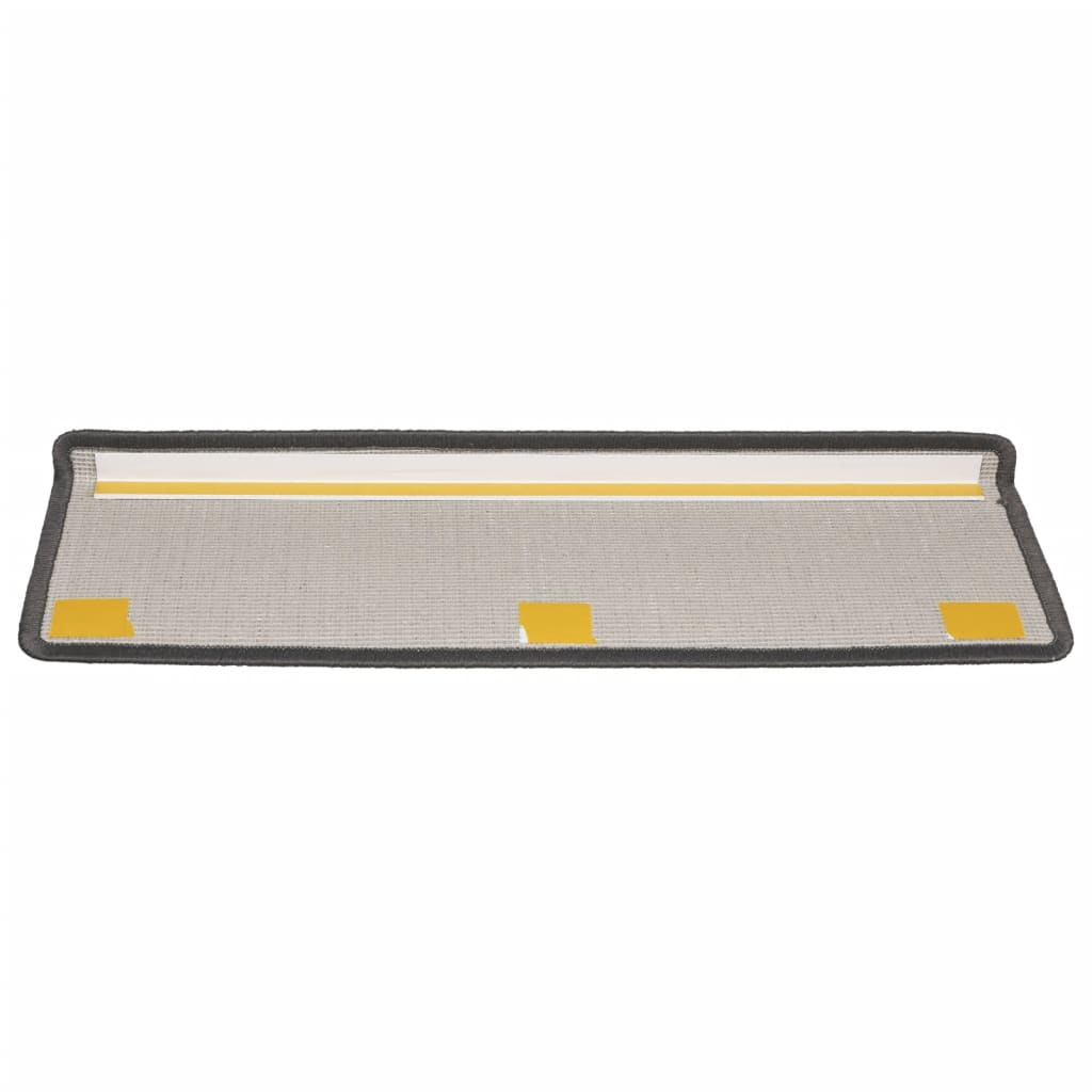 Tappetini per scale 15 pz 65x21x4 cm Grigio scuro Bordo rettangolare