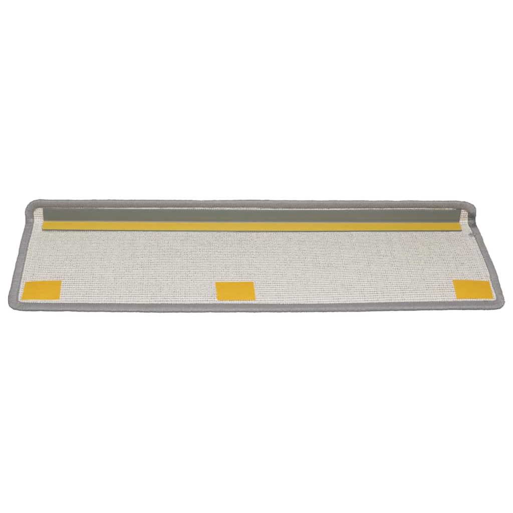 Tappetini per scale 15 pz 65x21x4 cm Grigio chiaro Bordo rettangolare