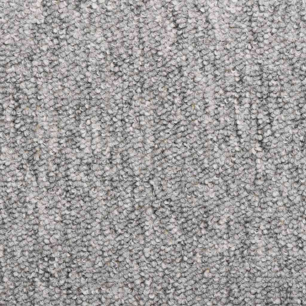 Tappetini per scale 15 pz 65x21x4 cm Grigio chiaro Bordo rettangolare