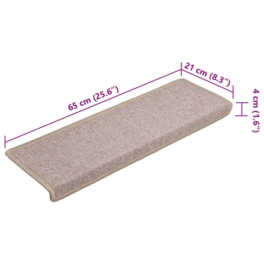 Tappetini per scale 15 pz 65x21x4 cm Talpa Bordo rettangolare