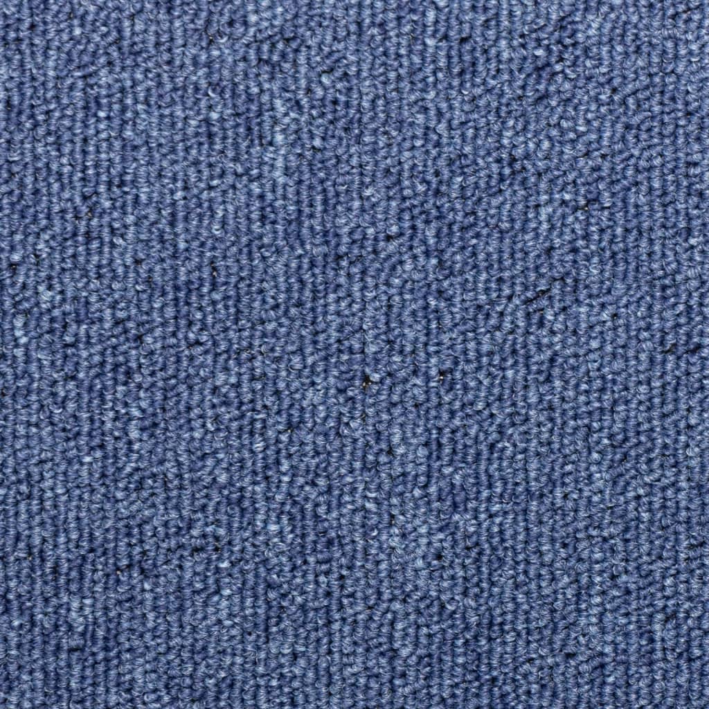 Tappetini per scale 15 pz 65x21x4 cm blu bordo rettangolare