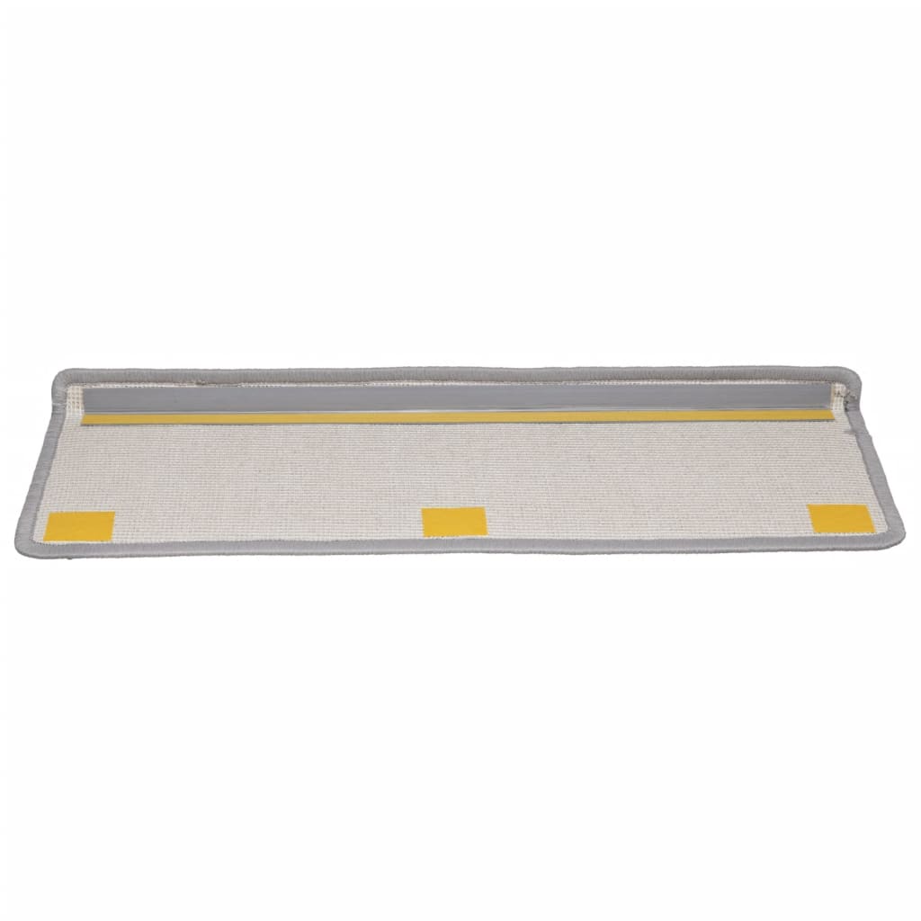 Tappetini per scale 15 pz 65x21x4 cm Grigio Bordo rettangolare