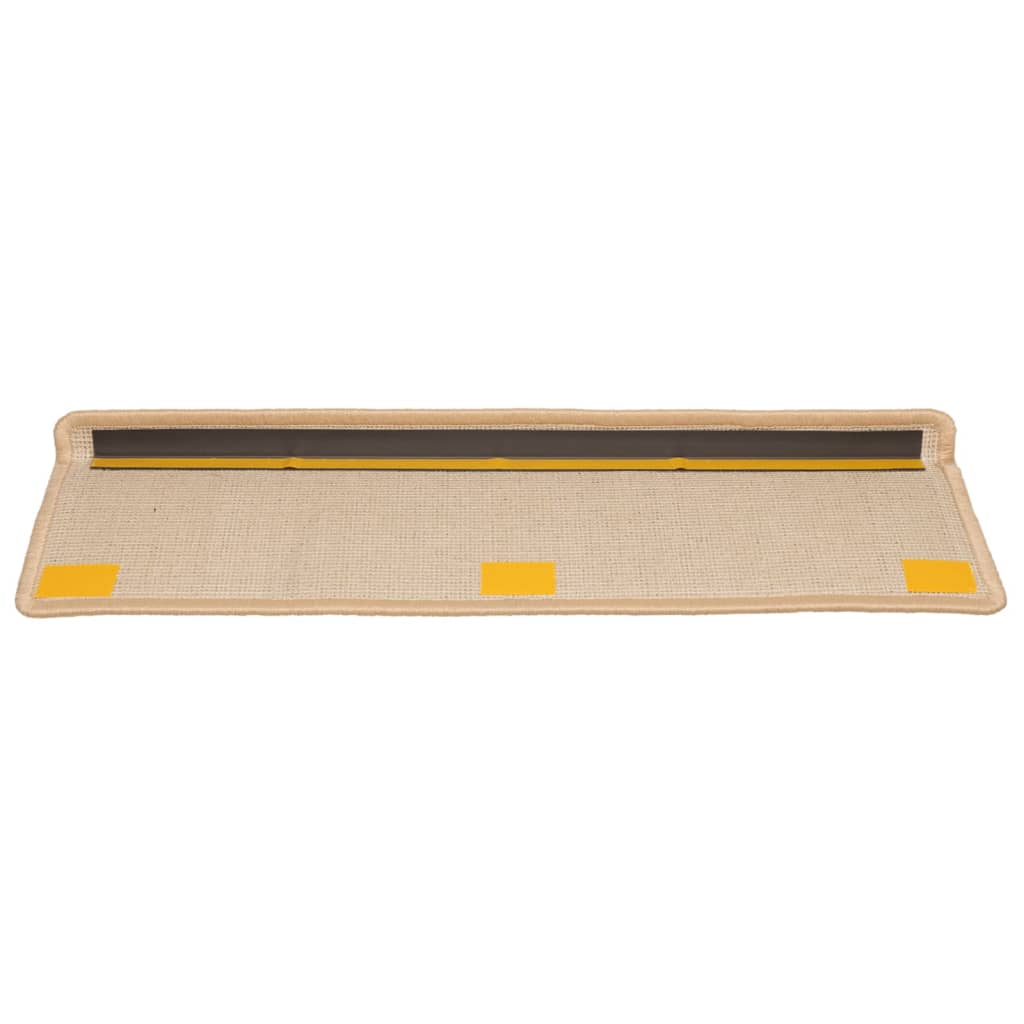 Tappetini per scale 15 pz 65x21x4 cm Crema Bordo rettangolare