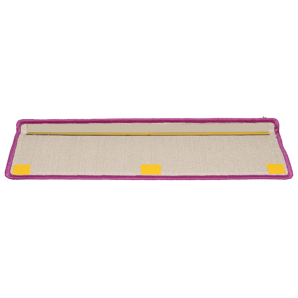 Tappetini per scale 15 pz 65x21x4 cm Viola Bordo rettangolare