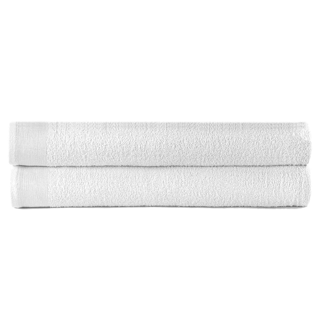 Asciugamani Doccia 25 pz Cotone 350 gsm 70x140 cm Bianchi