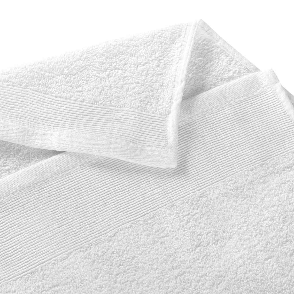Asciugamani 10 pz in Cotone 350 gsm 50x100 cm Bianchi