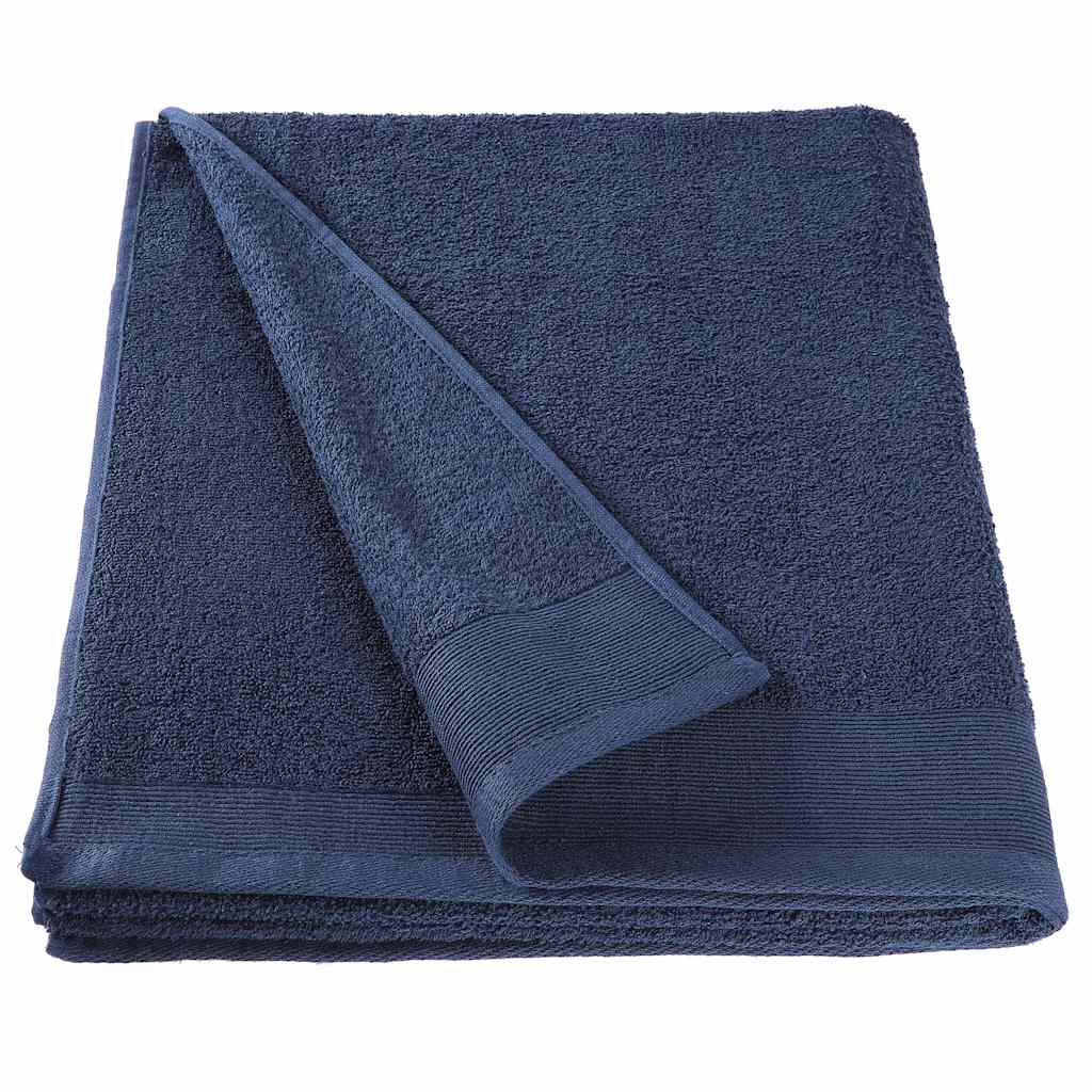 Asciugamani Bagno Set 2 pz Cotone 450 gsm 100x150 cm Blu Marino