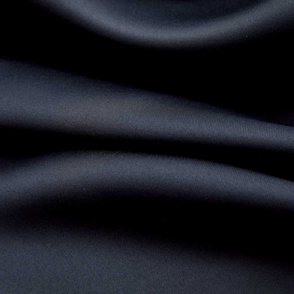 Tende oscuranti con anelli 2 pz Nero 97x213 cm Tessuto