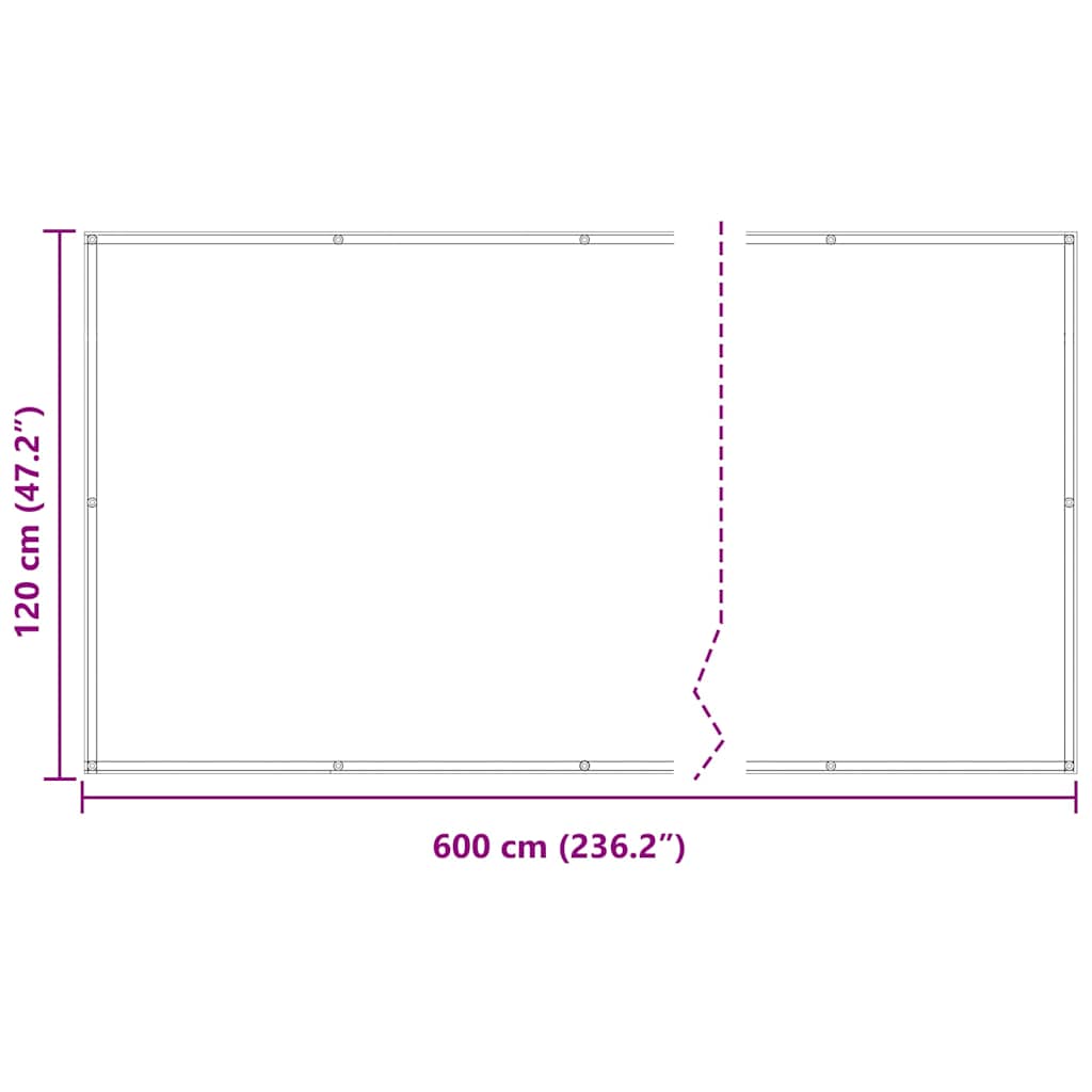 Paravento Balcone Antracite 120x600 cm Tessuto Oxford