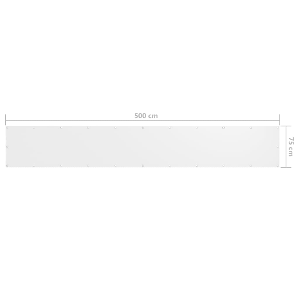 Paravento Balcone Bianco 75x500 cm in Tessuto Oxford
