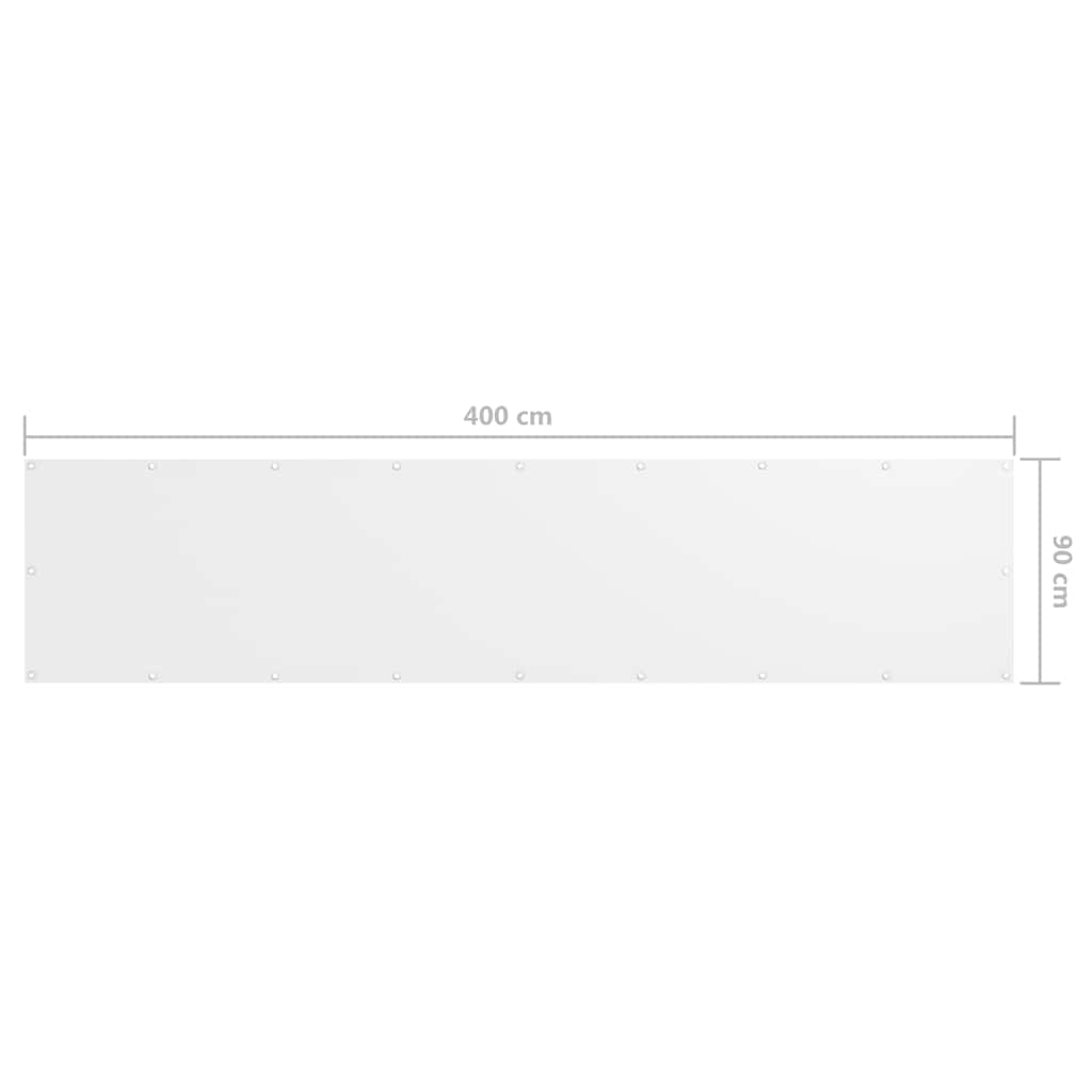 Paravento Balcone Bianco 90x400 cm in Tessuto Oxford