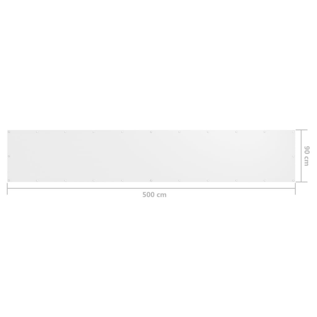 Paravento da Balcone Bianco 90x500 cm in Tessuto Oxford