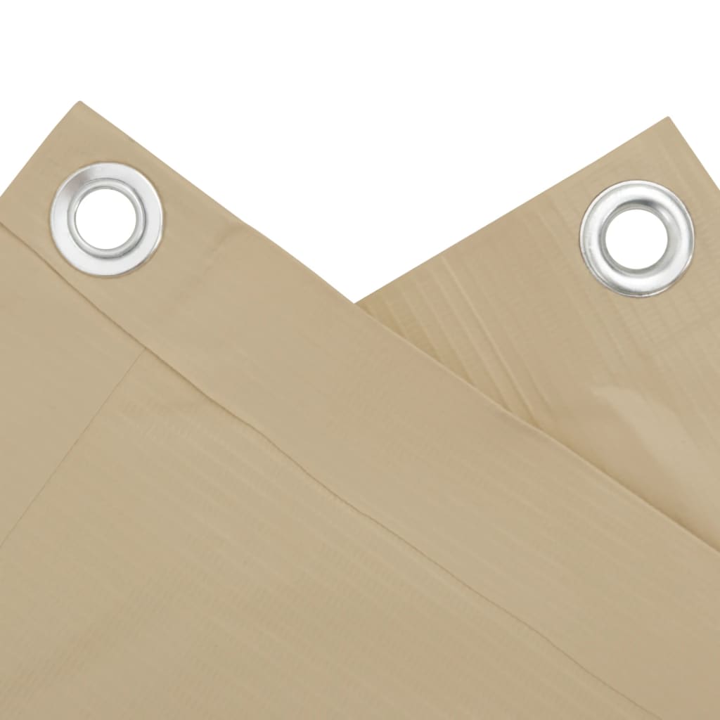 Paravento Balcone Beige 120x300 cm Tessuto Oxford