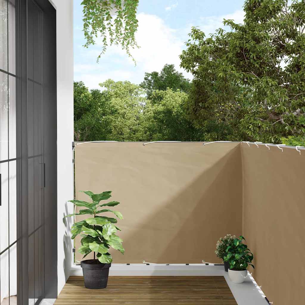Paravento Balcone Beige 120x400 cm Tessuto Oxford