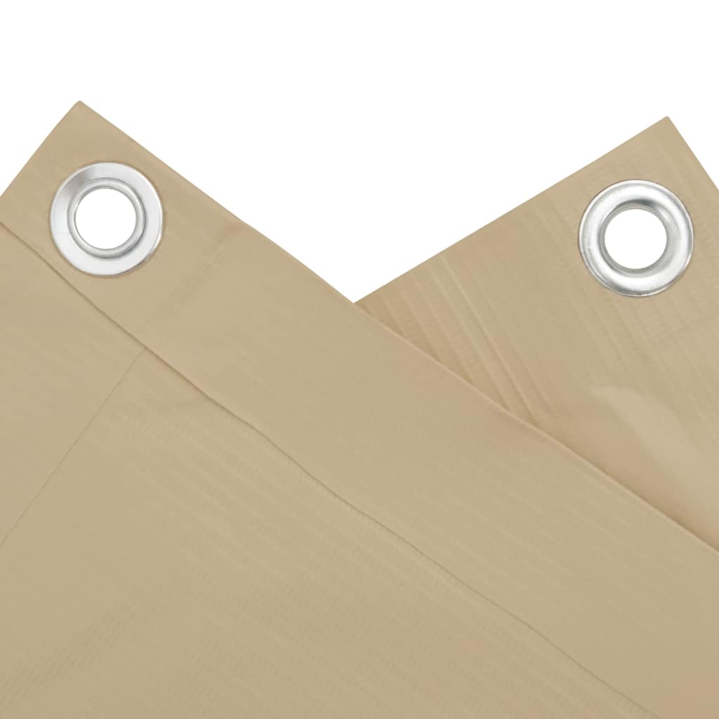 Paravento Balcone Beige 120x400 cm Tessuto Oxford