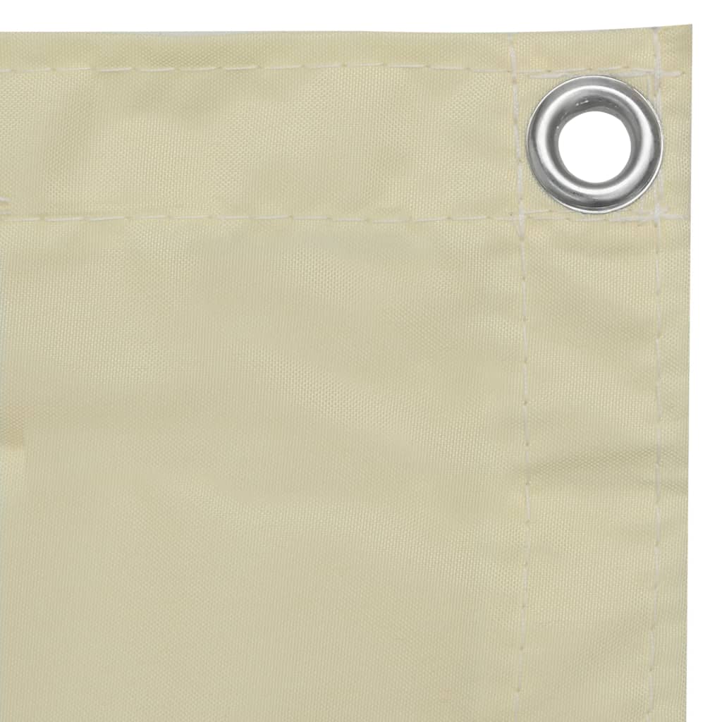 Paravento da Balcone Crema 120x600 cm Tessuto Oxford