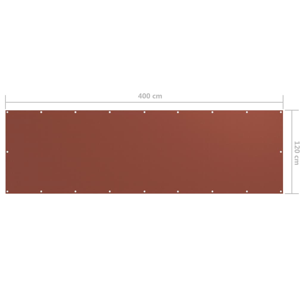 Paravento da Balcone Terracotta 120x400 cm Tessuto Oxford