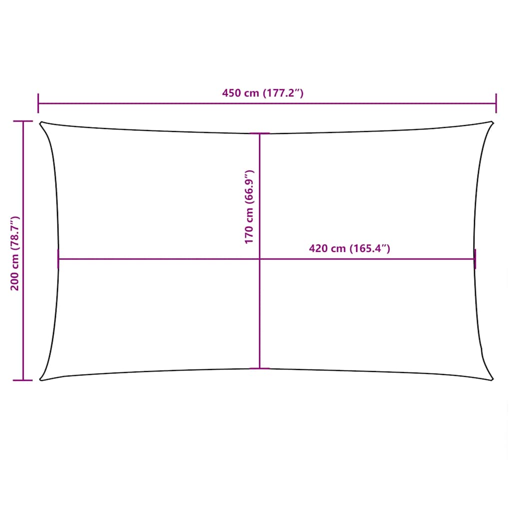 Parasole a Vela Oxford Rettangolare 2x4,5 m Antracite