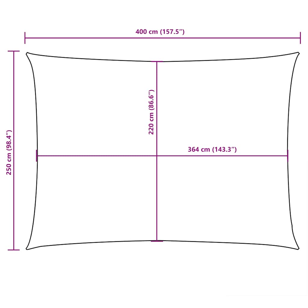 Parasole a Vela Oxford Rettangolare 2,5x4 m Antracite