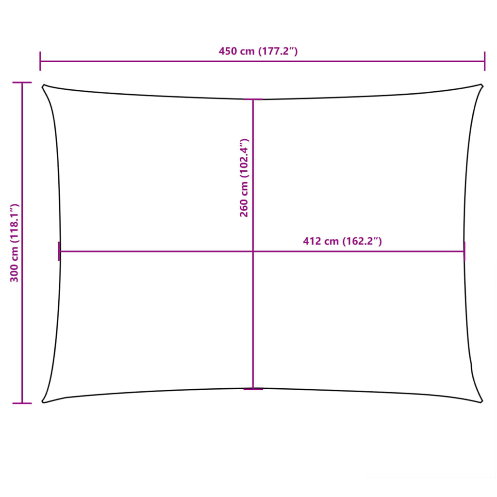 Parasole a Vela Oxford Rettangolare 3x4,5 m Antracite