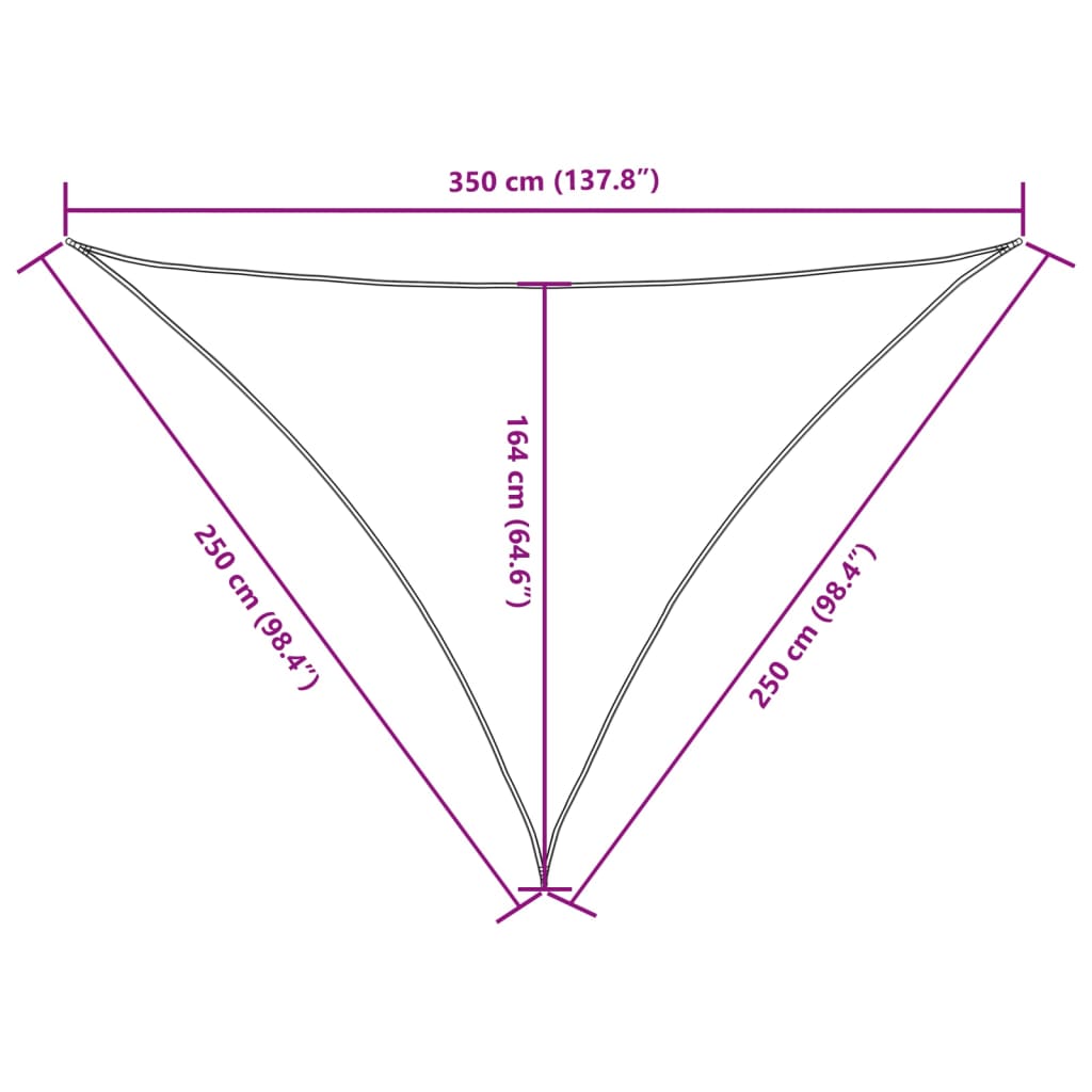 Parasole a Vela Oxford Triangolare 2,5x2,5x3,5 m Antracite