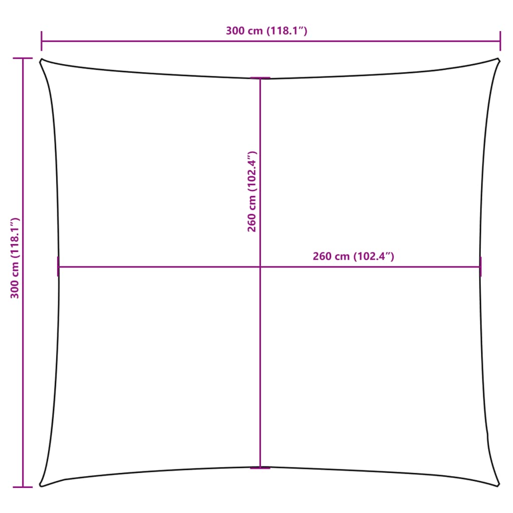 Parasole a Vela in Tela Oxford Quadrato 3x3 m Beige