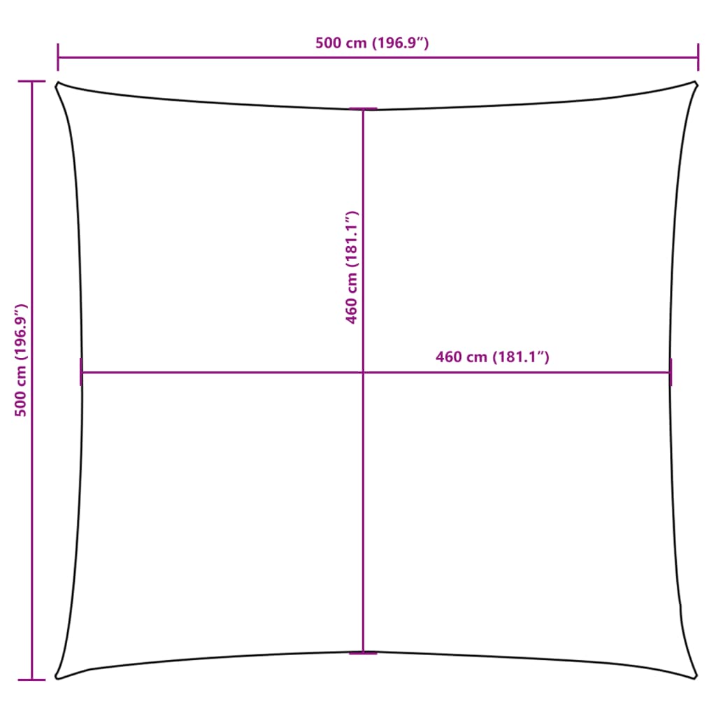 Vela Parasole in Tela Oxford Quadrata 5x5 m Beige