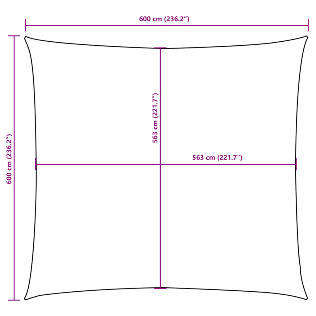 Parasole a Vela in Tela Oxford Quadrato 6x6 m Beige