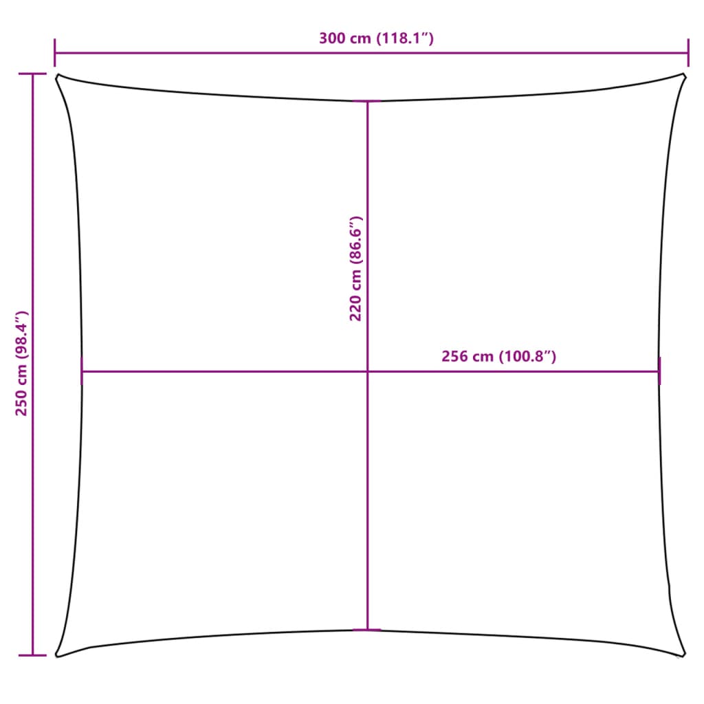 Parasole a Vela Oxford Rettangolare 2,5x3 m Beige