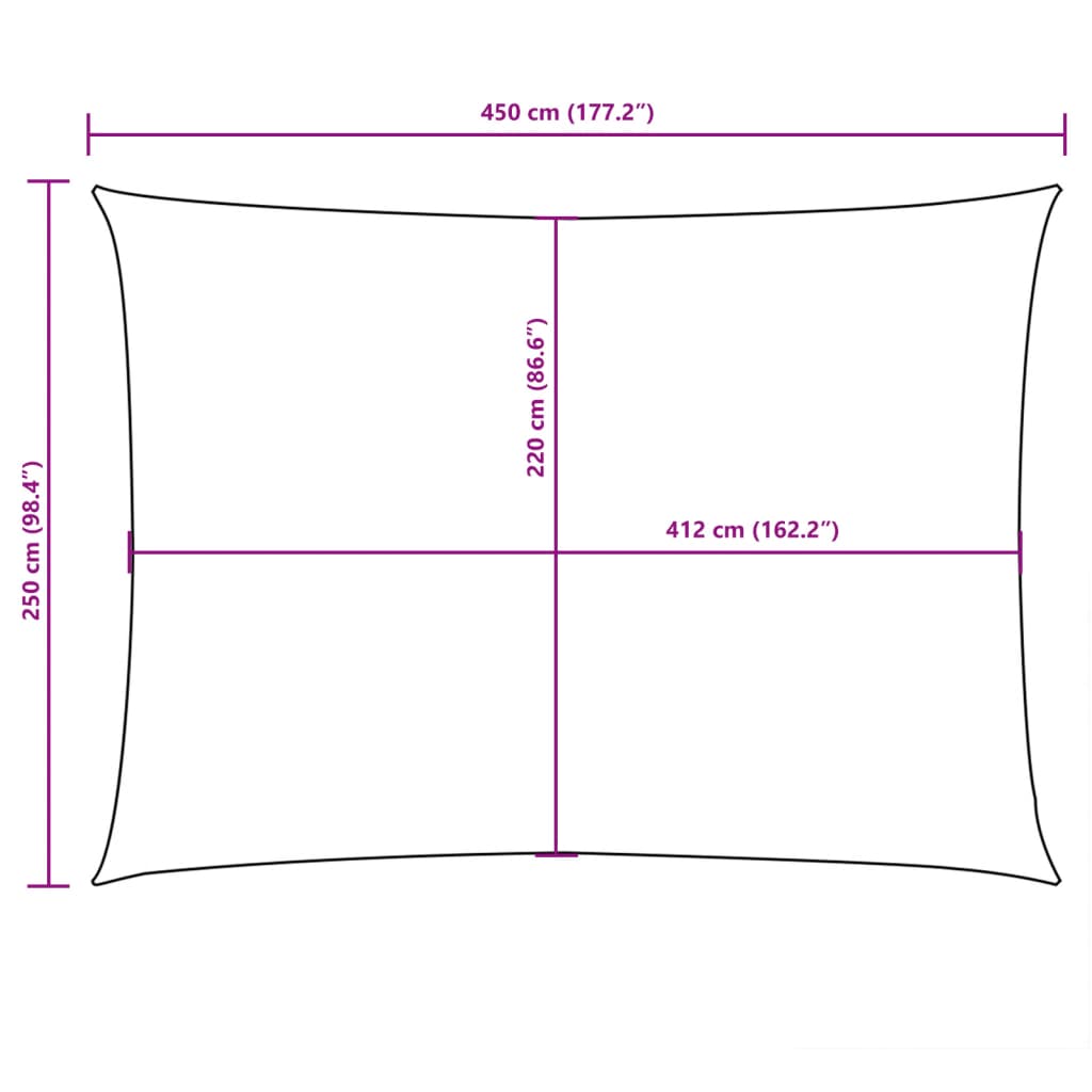 Parasole a Vela Oxford Rettangolare 2,5x4,5 m Beige