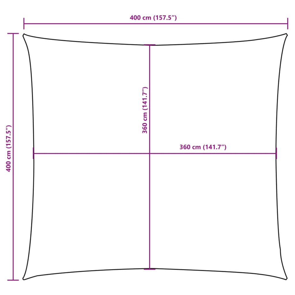 Vela Parasole in Tela Oxford Quadrata 4x4 m Crema