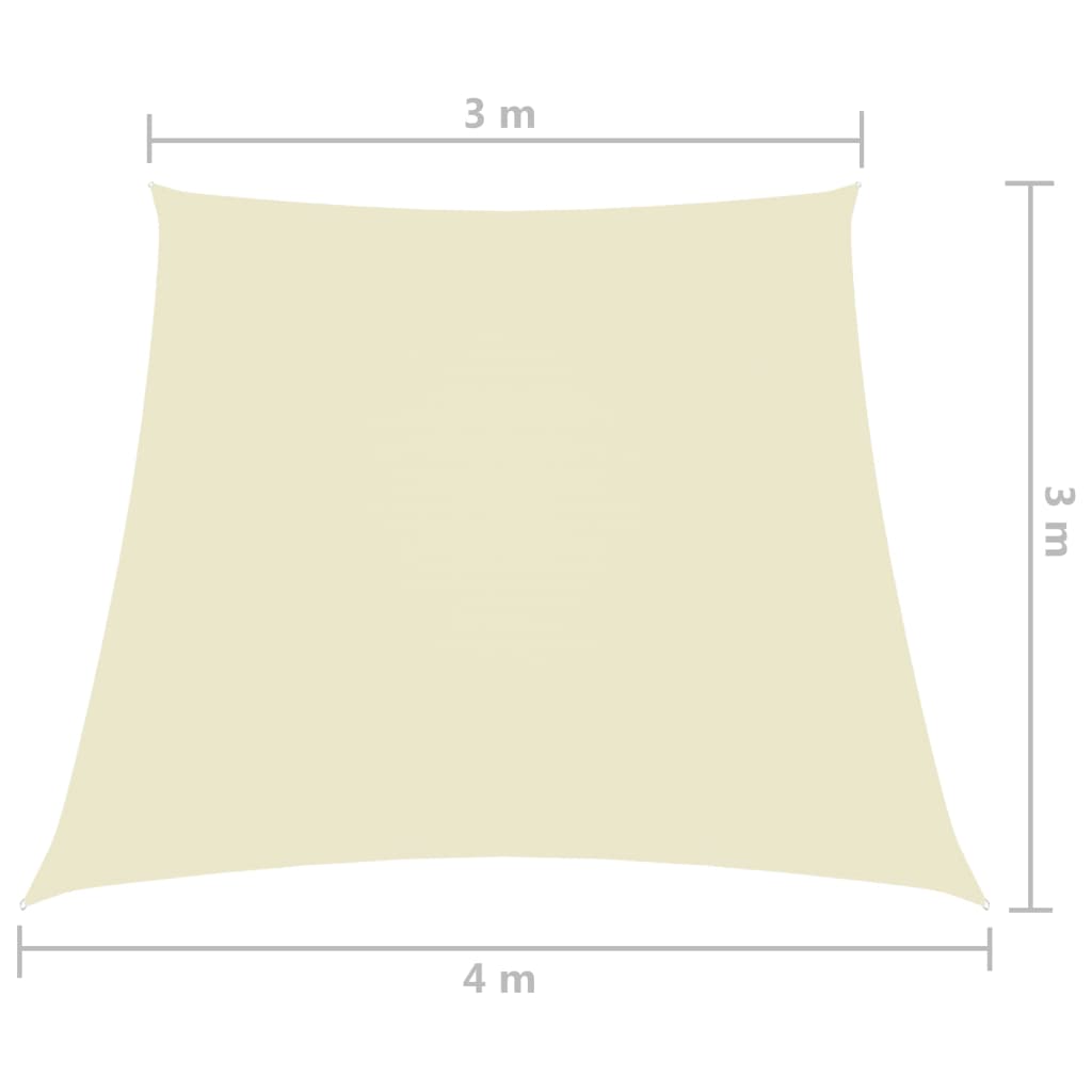 Parasole a Vela in Tessuto Oxford a Trapezio 3/4x3m Crema
