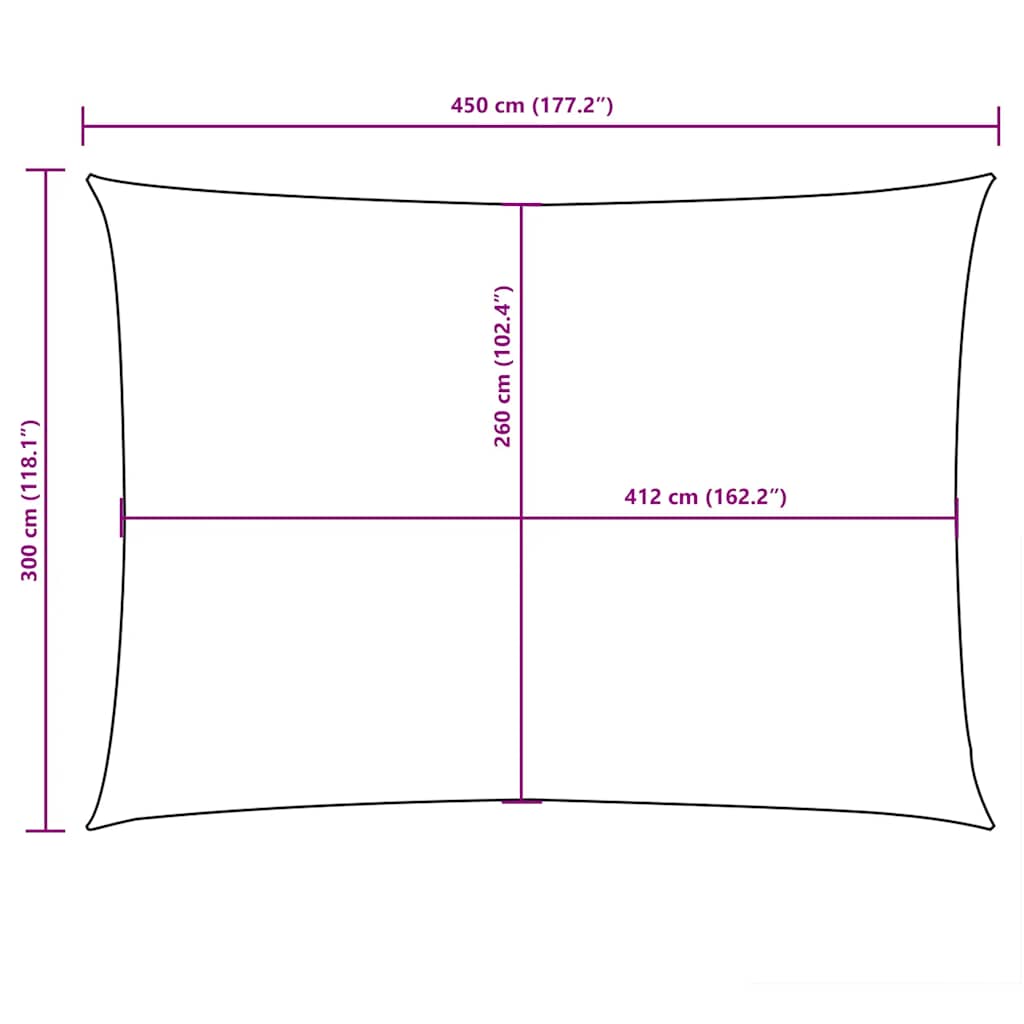 Parasole a Vela Oxford Rettangolare 3x4,5 m Bianco